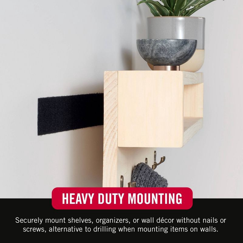 slide 4 of 13, VELCRO 4'x2'' Industrial Strength Tape Indoor and Outdoor Use Superior Holding Power on Smooth Surface Roll Black, 1 ct