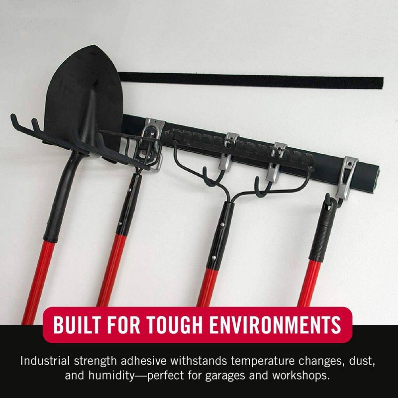 slide 7 of 13, VELCRO 4'x2'' Industrial Strength Tape Indoor and Outdoor Use Superior Holding Power on Smooth Surface Roll Black, 1 ct