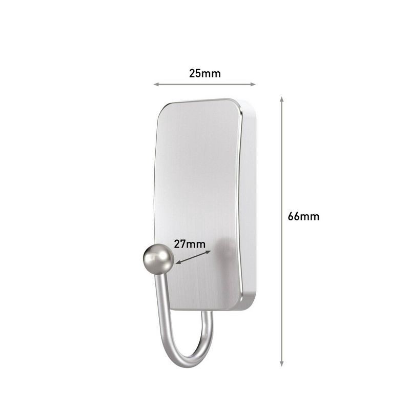 slide 3 of 11, Command Small Brushed Nickel Hooks: Metal Wall Hooks, Decorative, Painted Finish, 0.5 lb Capacity, Set of 2, 0.5 lb