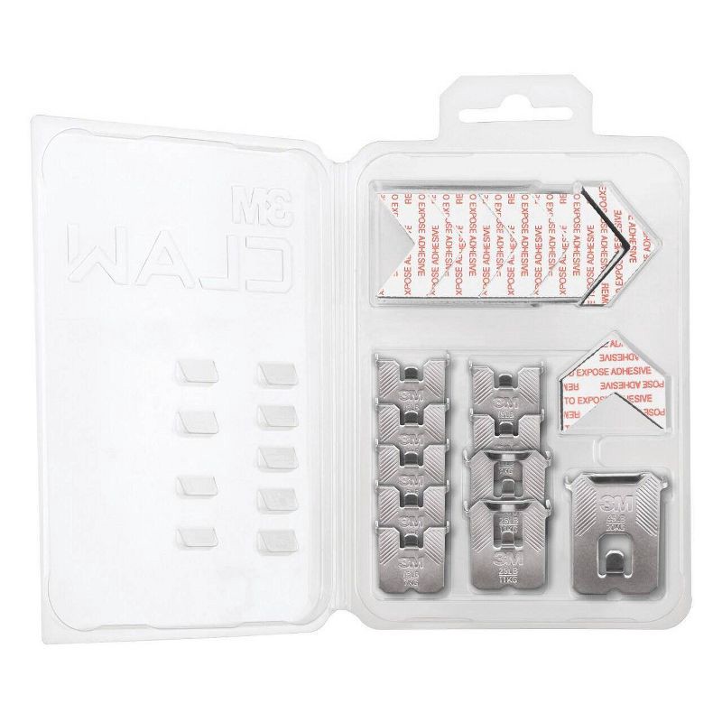 slide 2 of 17, 3M Claw Drywall Picture Hanging Kit: Metal Utility Hooks, 45 lb Capacity, 10 Pack, Gray, 45 lb, 10 ct