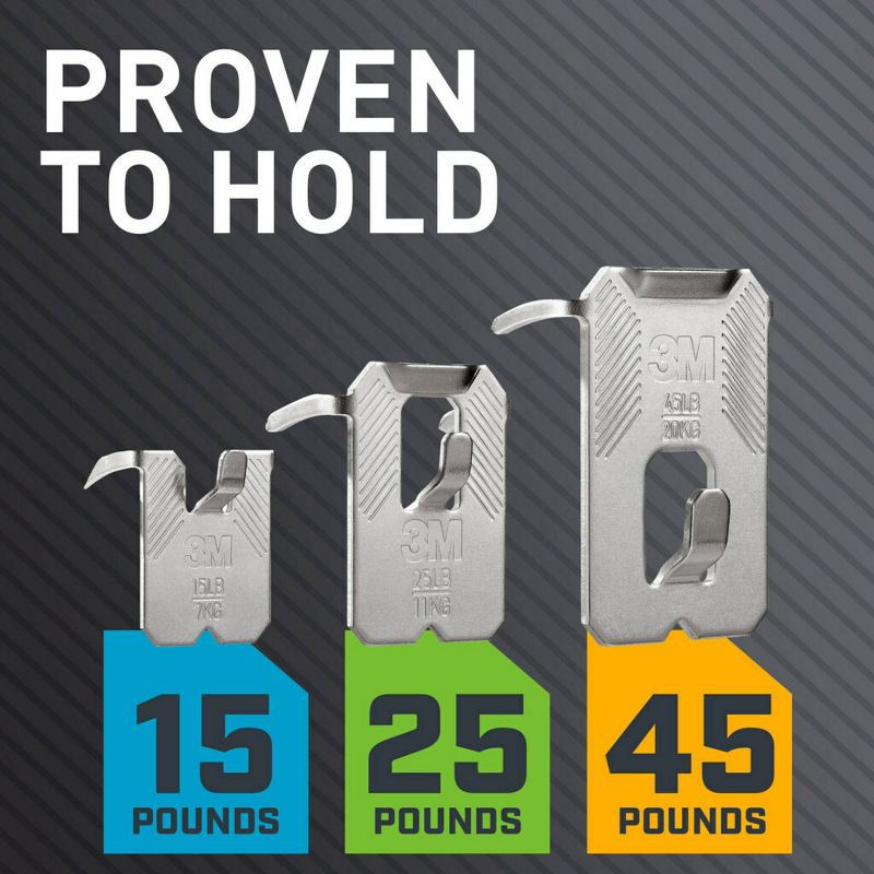 slide 11 of 17, 3M Claw Drywall Picture Hanging Kit: Metal Utility Hooks, 45 lb Capacity, 10 Pack, Gray, 45 lb, 10 ct