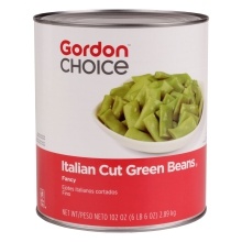 slide 1 of 1, Gordon Food Service Italian Cut Green Beans, 102 oz