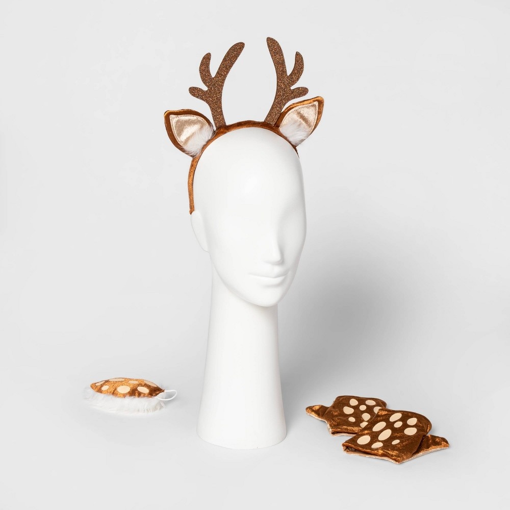 slide 2 of 3, Adult Deer Heads and Tails Halloween Costume Accessory Set - Hyde & EEK! Boutique, 1 ct