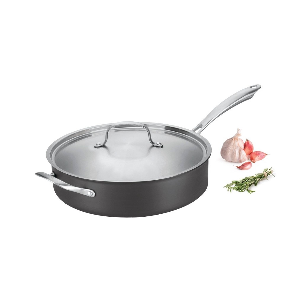 slide 2 of 4, Cuisinart GreenGourmet 5.5qt Non-Stick Hard Anodized Saute Pan with Helper Handle & Cover - GG33-30H, 5.5 qt