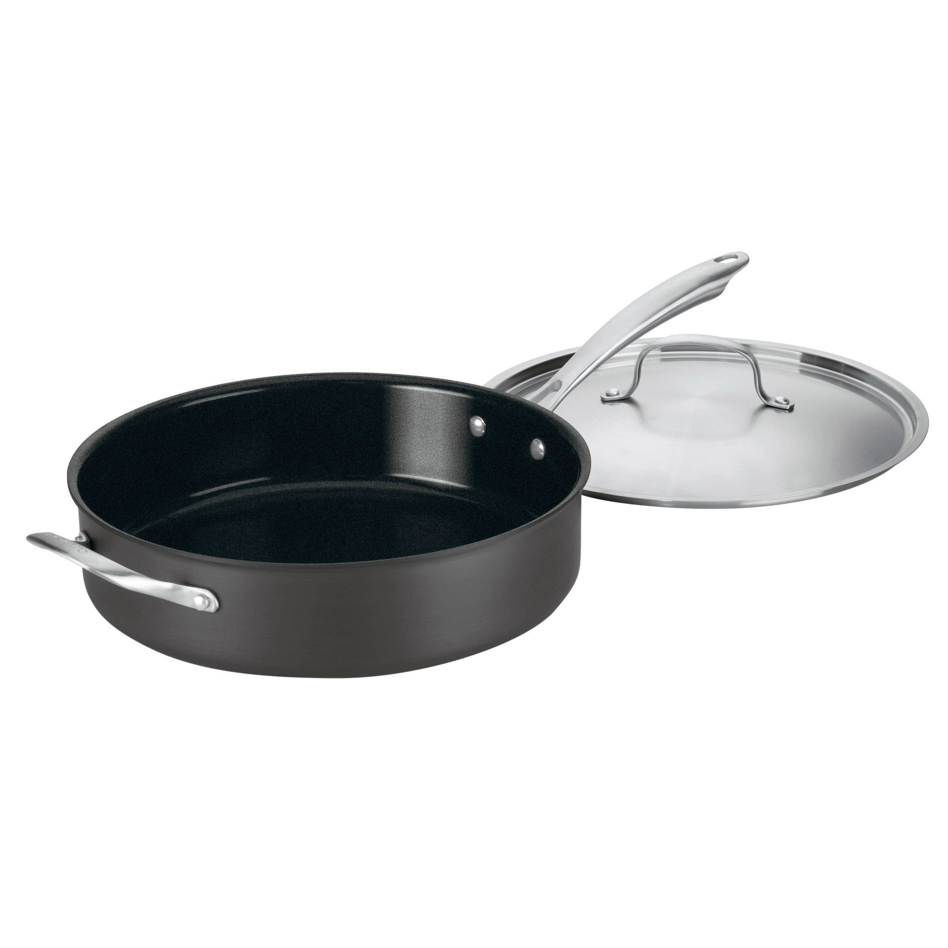 slide 1 of 4, Cuisinart GreenGourmet 5.5qt Non-Stick Hard Anodized Saute Pan with Helper Handle & Cover - GG33-30H, 5.5 qt