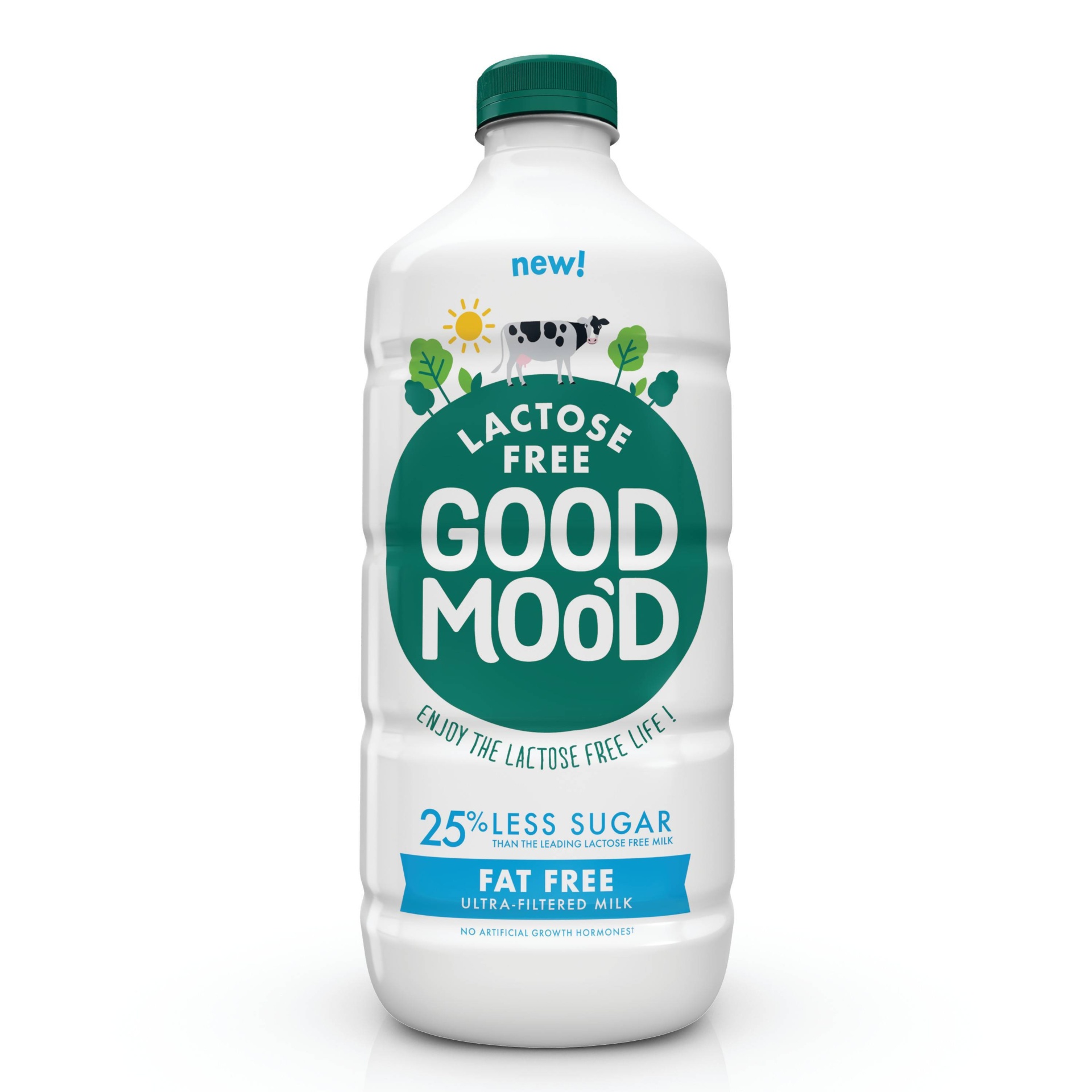 slide 1 of 3, Good Moo'd Good Mood Lactose Free Skim Milk, 1/2 gal