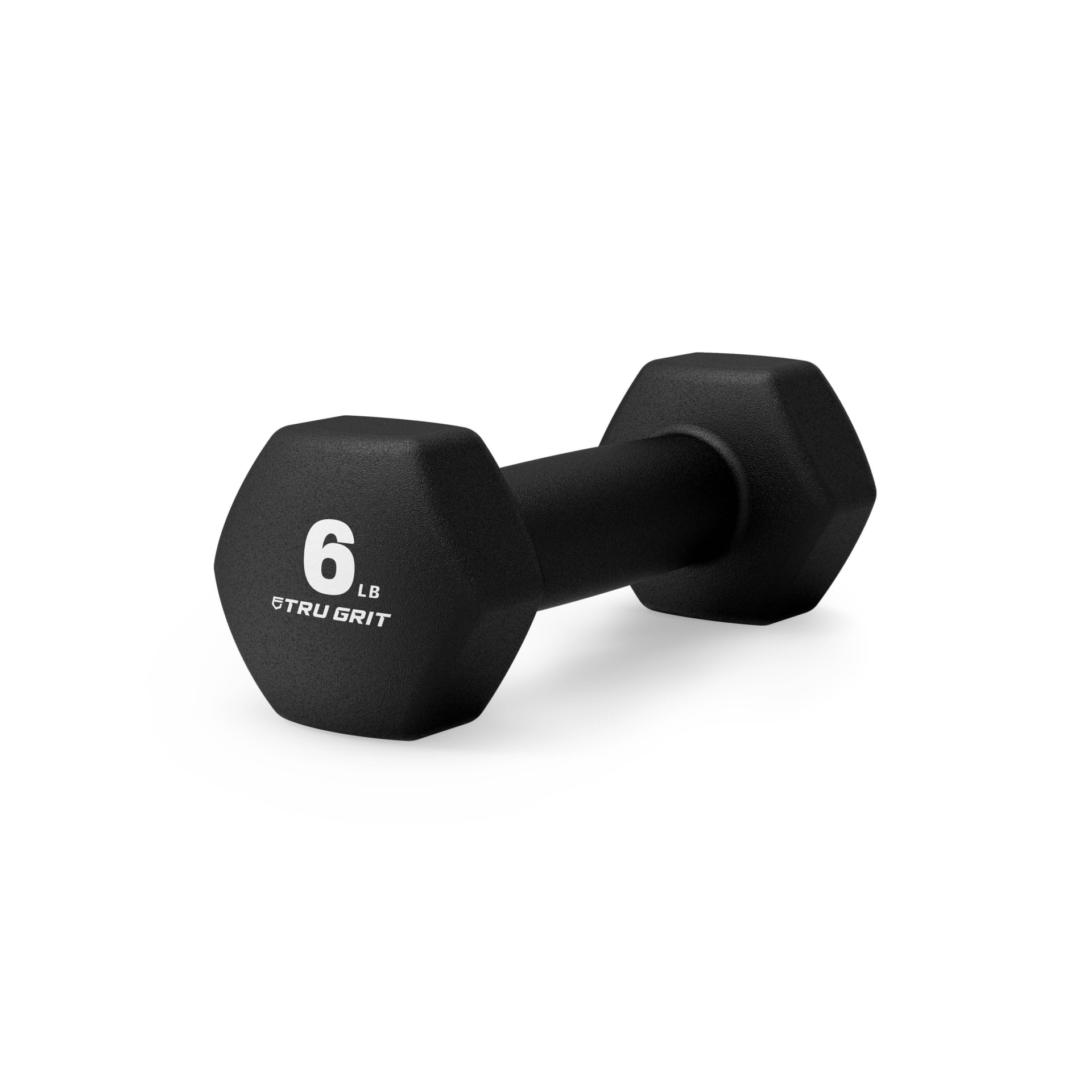 slide 1 of 5, Tru Grit Hex Neoprene Dumbbell - 6lbs, 6 lb