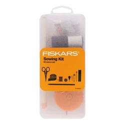 Fiskars Sewing Survival Kit: Travel Size with Tape Measure, Needles, Thread & Scissors, 62 Pieces
