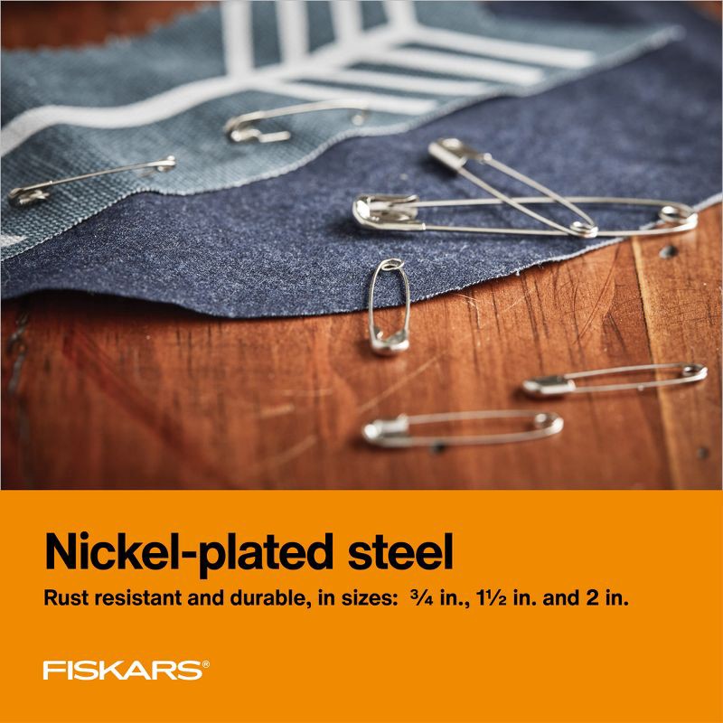 slide 4 of 7, Fiskars 75pc Craft and Quilting Safety Pins: Steel Silver Pins for Sewing and Multipurpose Use, 75 ct