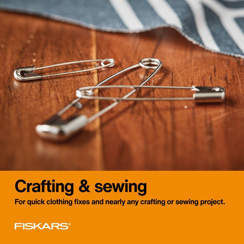 slide 6 of 7, Fiskars 75pc Craft and Quilting Safety Pins: Steel Silver Pins for Sewing and Multipurpose Use, 75 ct