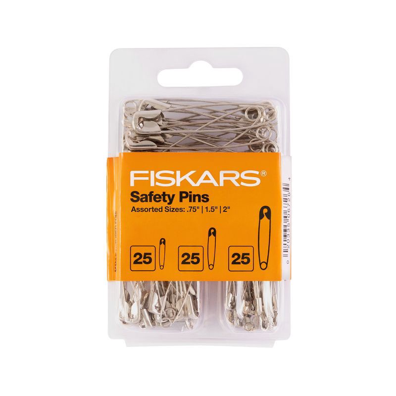 slide 1 of 7, Fiskars 75pc Craft and Quilting Safety Pins: Steel Silver Pins for Sewing and Multipurpose Use, 75 ct
