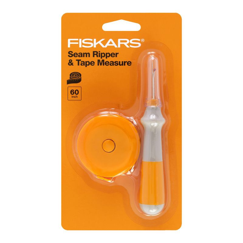 slide 1 of 9, Fiskars Seam Ripper and Tape Measure: Sewing Tools for Seam Ripping & Body Measuring, 2-Pack, 1 ct