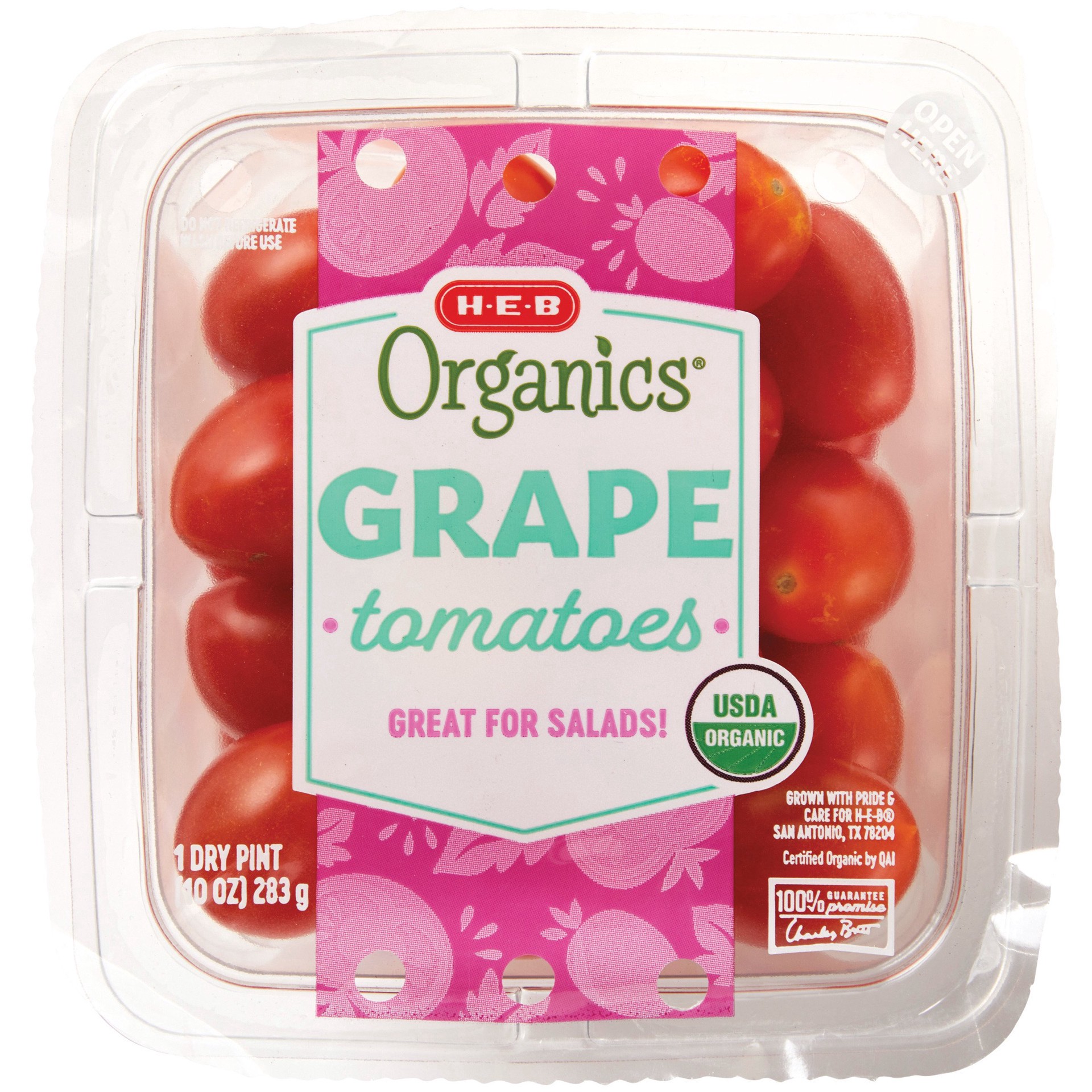 slide 1 of 1, H-E-B Organics Fresh Grape Tomatoes, 10 oz