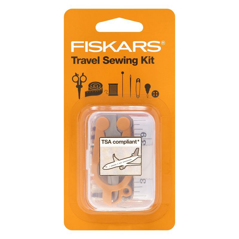 slide 1 of 8, Fiskars 27pc Travel Sewing Kit with Case and TSA Compliant Scissors, 27 ct