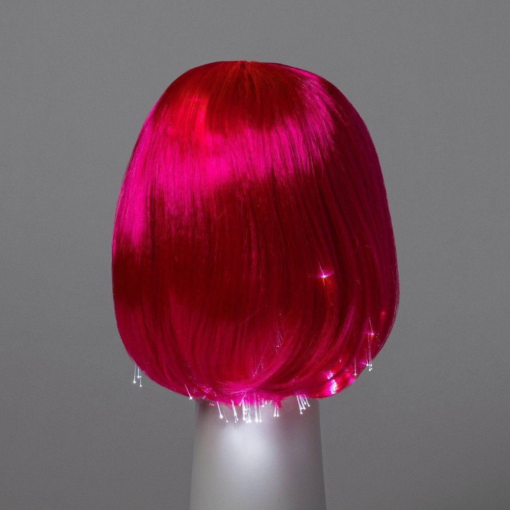 slide 3 of 3, Adult Premium Light Up Hot Pink Bob Halloween Costume Wig - Hyde & EEK! Boutique, 1 ct