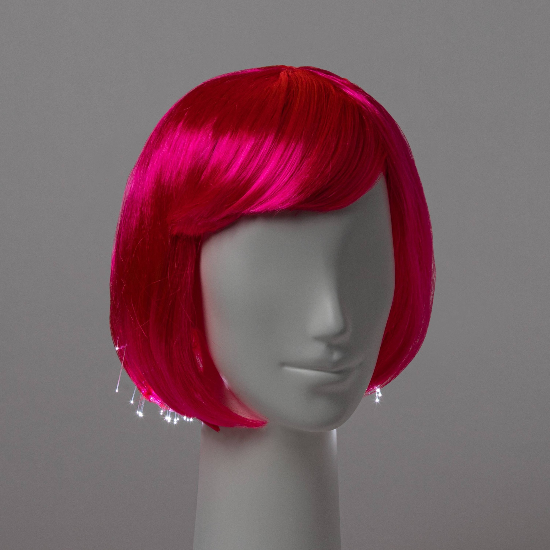 slide 1 of 3, Adult Premium Light Up Hot Pink Bob Halloween Costume Wig - Hyde & EEK! Boutique, 1 ct