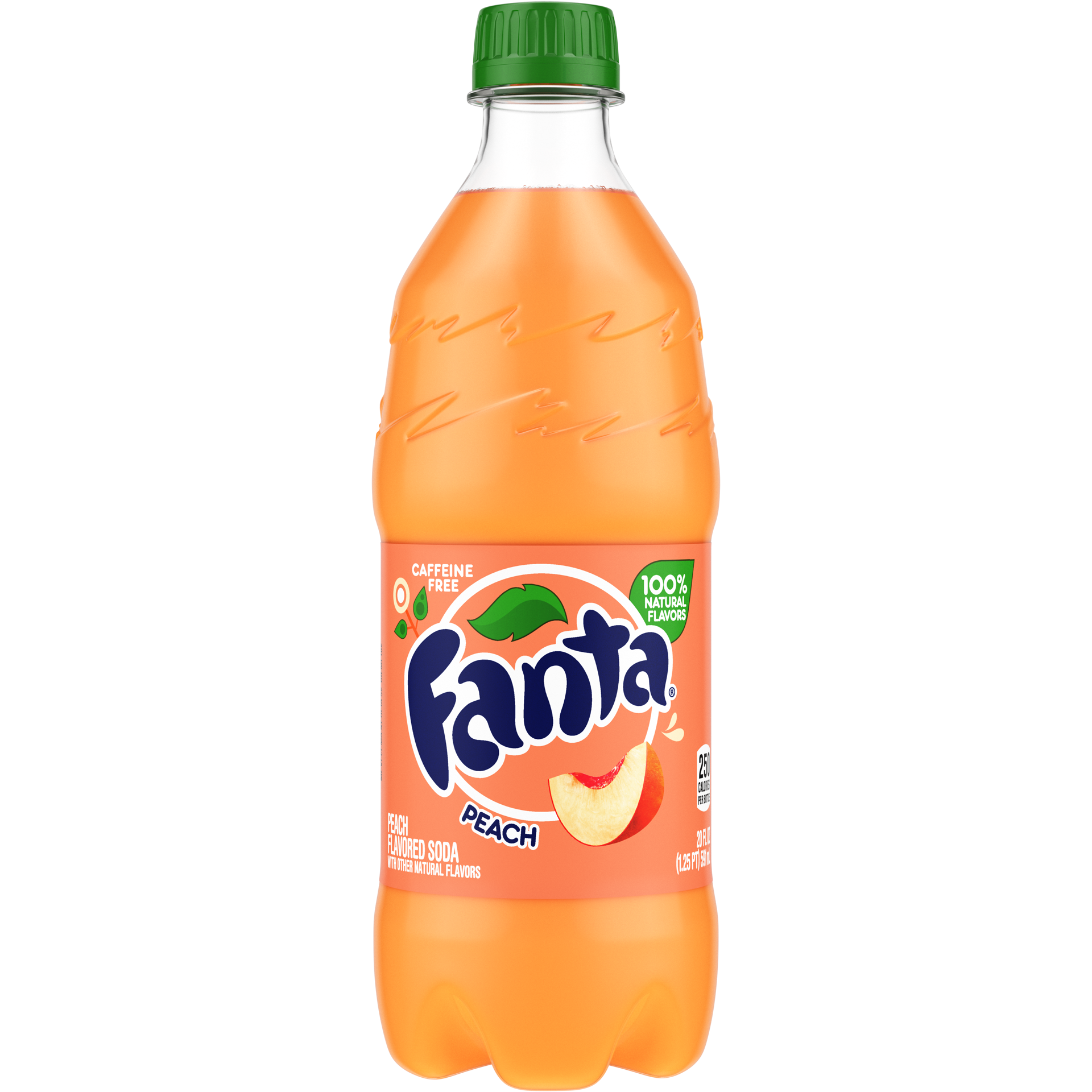 slide 1 of 5, Fanta Peach Soda Bottle Fruit Flavored Soft Drink, 20 fl oz, 20 fl oz