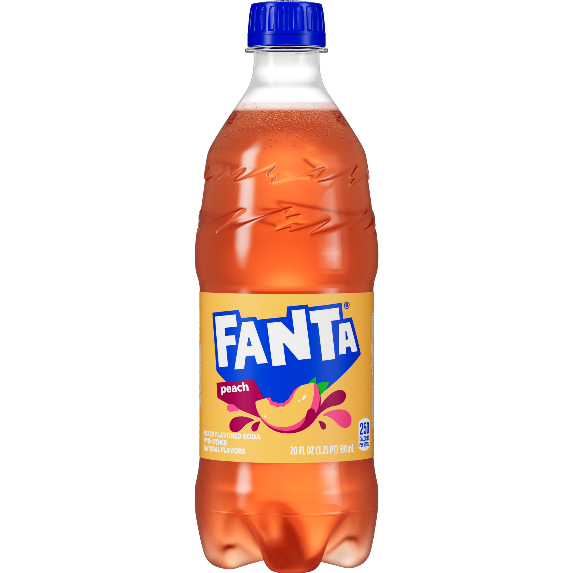 slide 1 of 5, Fanta Peach Soda Bottle Fruit Flavored Soft Drink- 20 fl oz, 20 fl oz