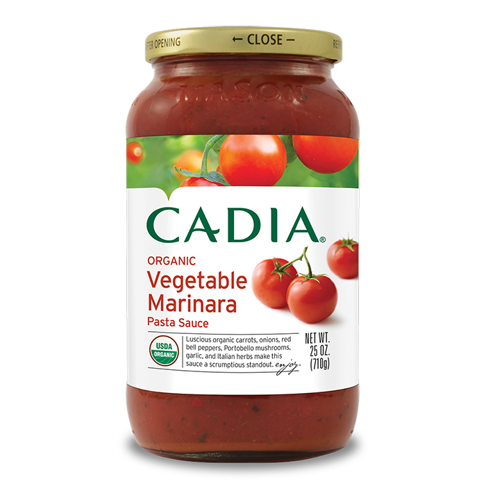 slide 1 of 1, Cadia Organic Vegetable Marinara Pasta Sauce, 25 oz