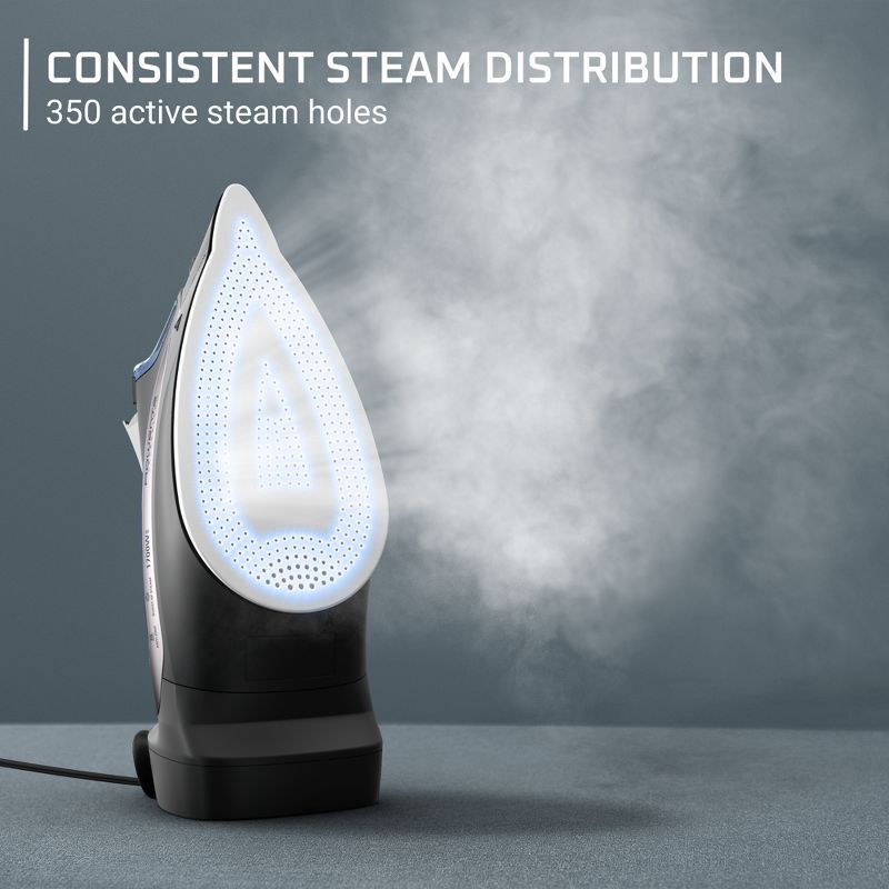 slide 4 of 10, Rowenta Steam Iron Access Steam Vertical Steaming Blue/Black, 1 ct