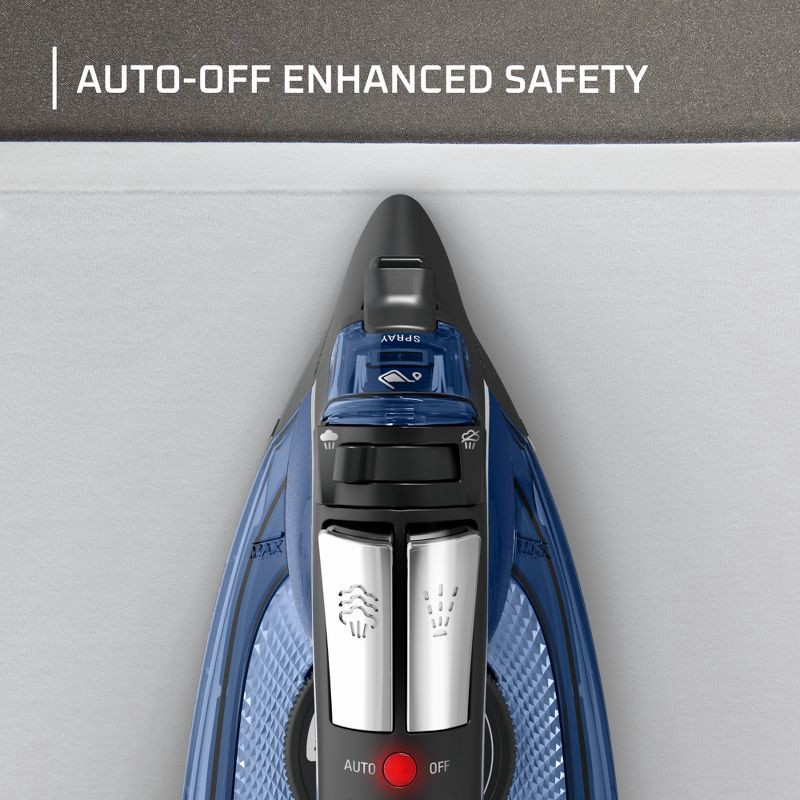 slide 7 of 10, Rowenta Steam Iron Access Steam Vertical Steaming Blue/Black, 1 ct