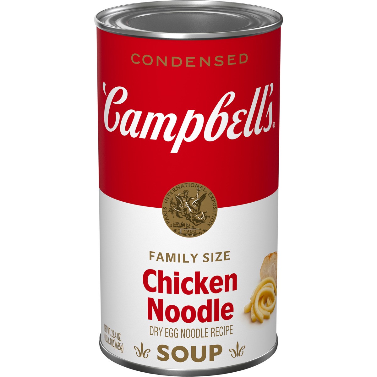 slide 1 of 1, Campbell's Campbell''s Condensed Chicken Noodle Soup Dry Egg Noodle Recipe, 22.4 oz Family Size Can, 22.4 oz