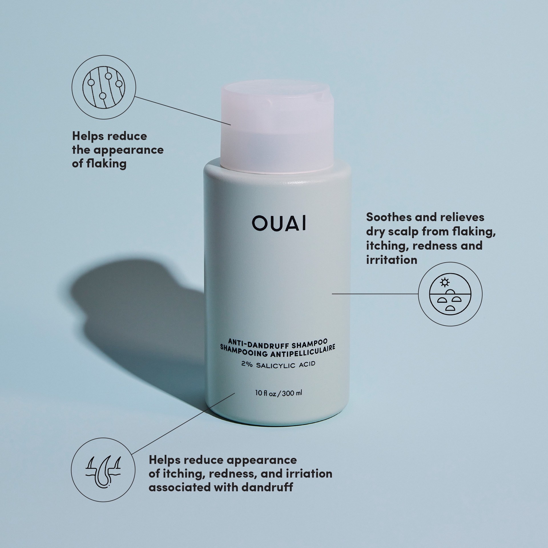 slide 3 of 7, OUAI Anti-Dandruff Shampoo 10 oz / 300 mL,