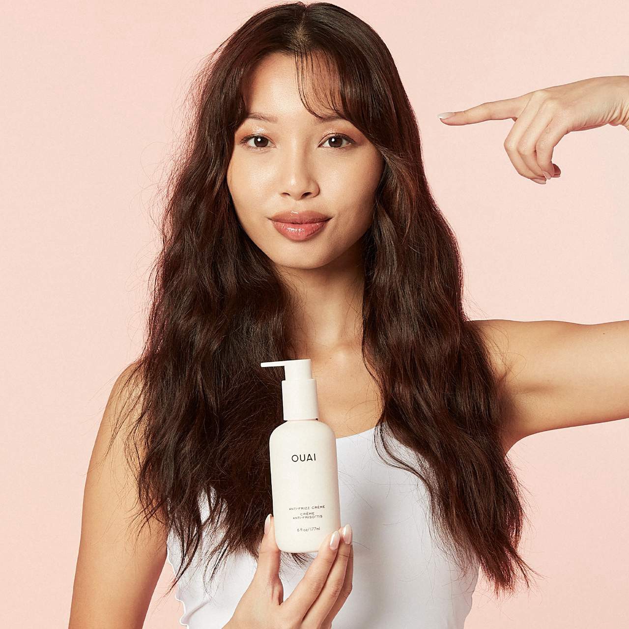 slide 4 of 7, OUAI Mini Anti-Frizz Hair Styling Cream 3 oz / 89 ml,