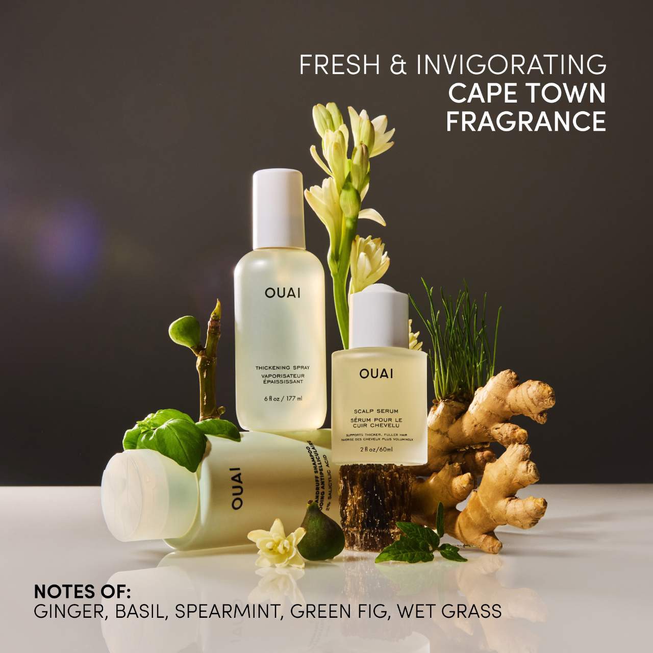 slide 5 of 8, OUAI Thickening & Volume Spray for Flat, Thinning Hair 6 oz/177ml, 