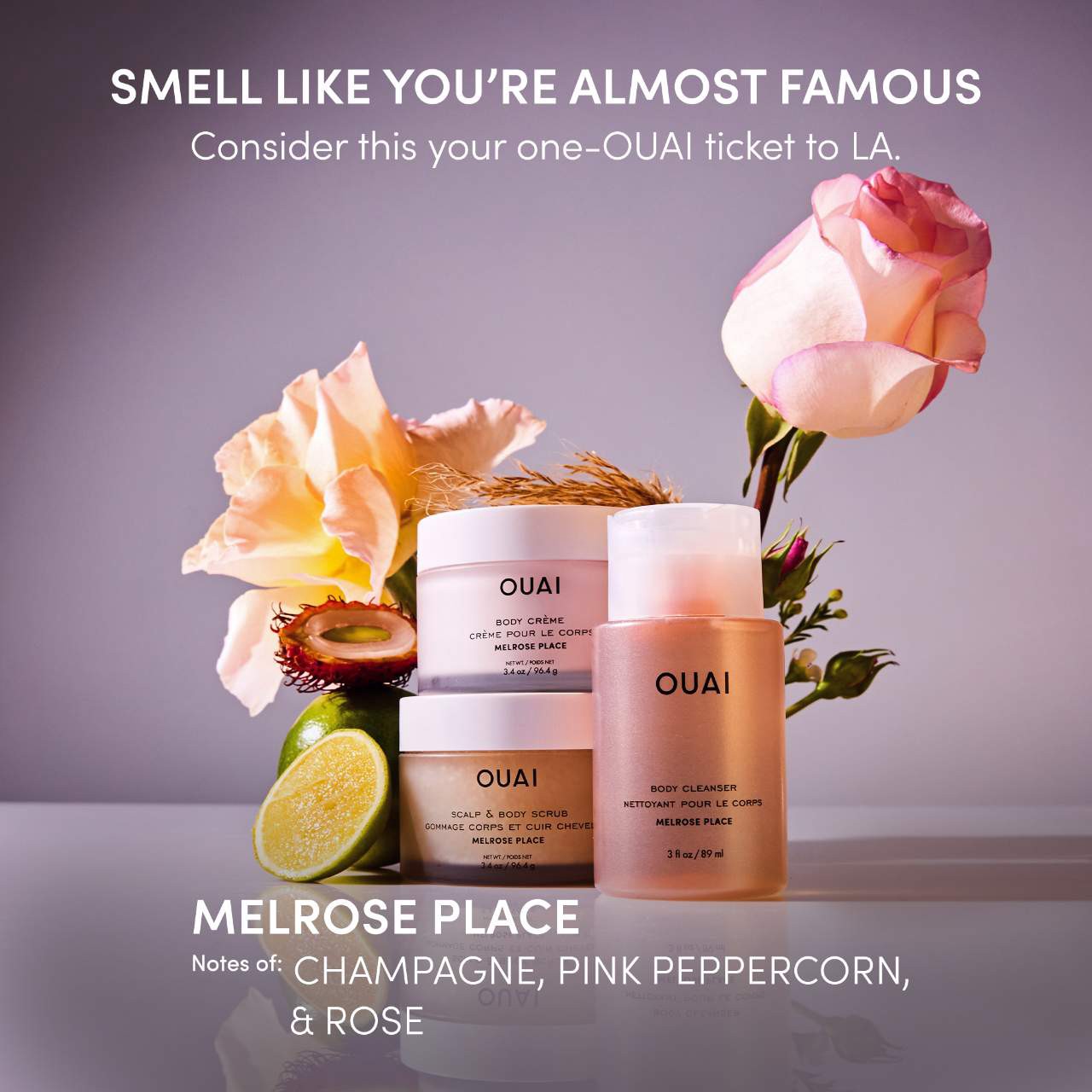 slide 2 of 9, OUAI Melrose Place Gentle Body Wash 10 oz/ 300 mL,