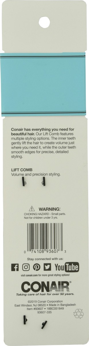slide 3 of 9, Conair Lift & Tease Comb, 1 ct