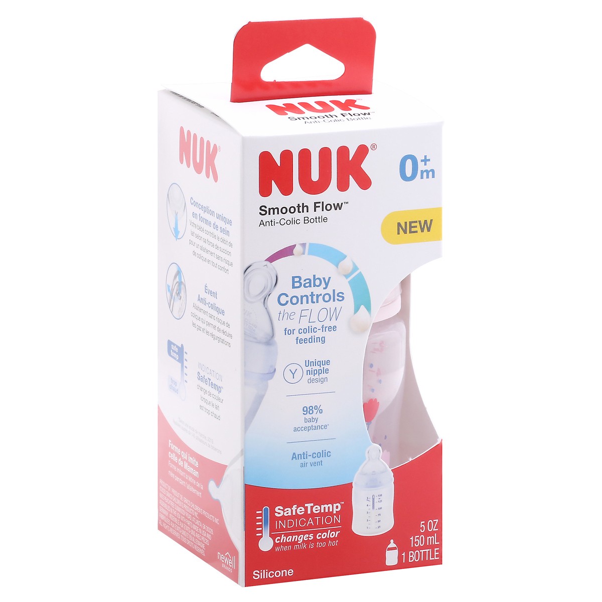 slide 9 of 9, NUK Smooth Flow 0+ Months Anti-Colic 5 Ounce Bottles 1 ea, 1 ct