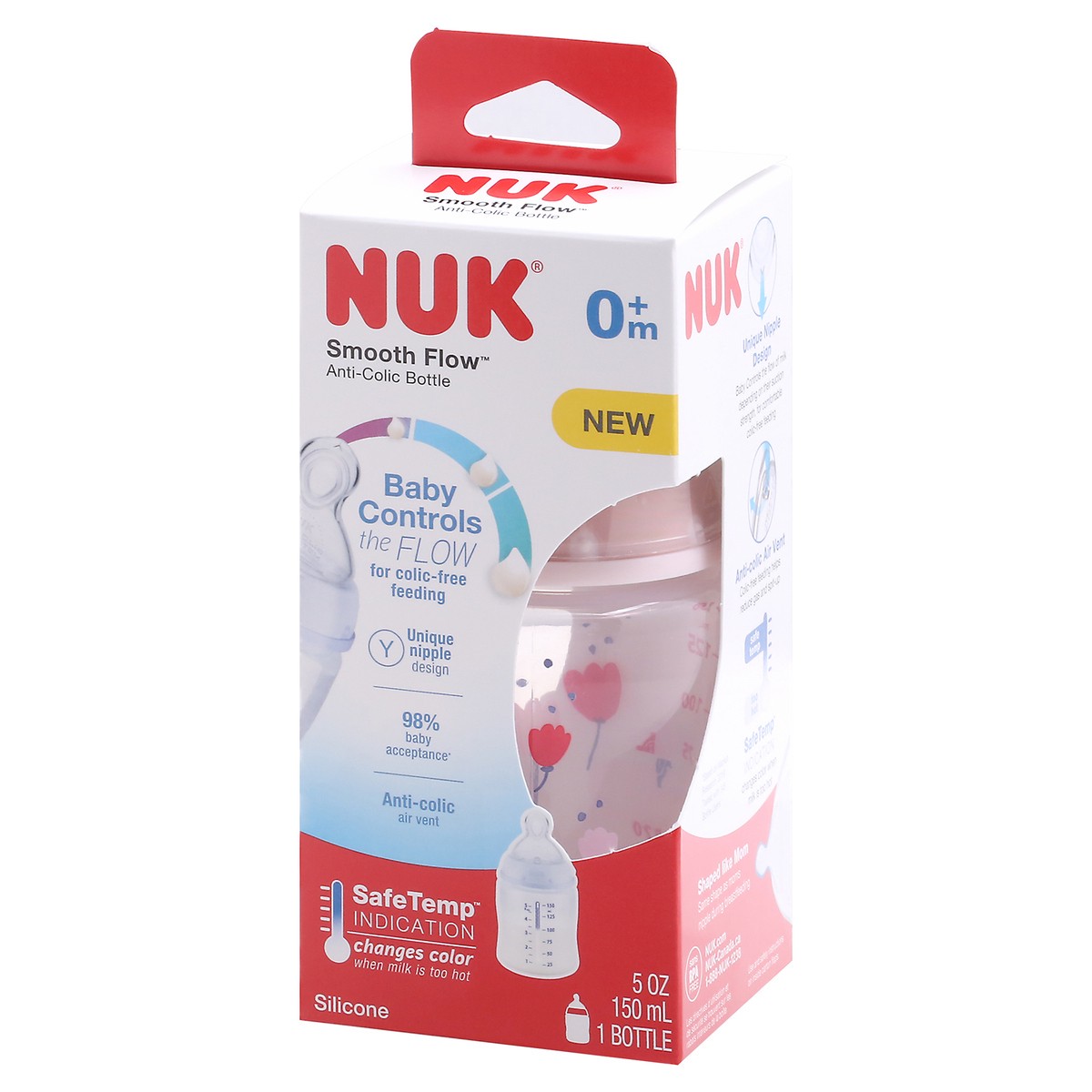 slide 5 of 9, NUK Smooth Flow 0+ Months Anti-Colic 5 Ounce Bottles 1 ea, 1 ct