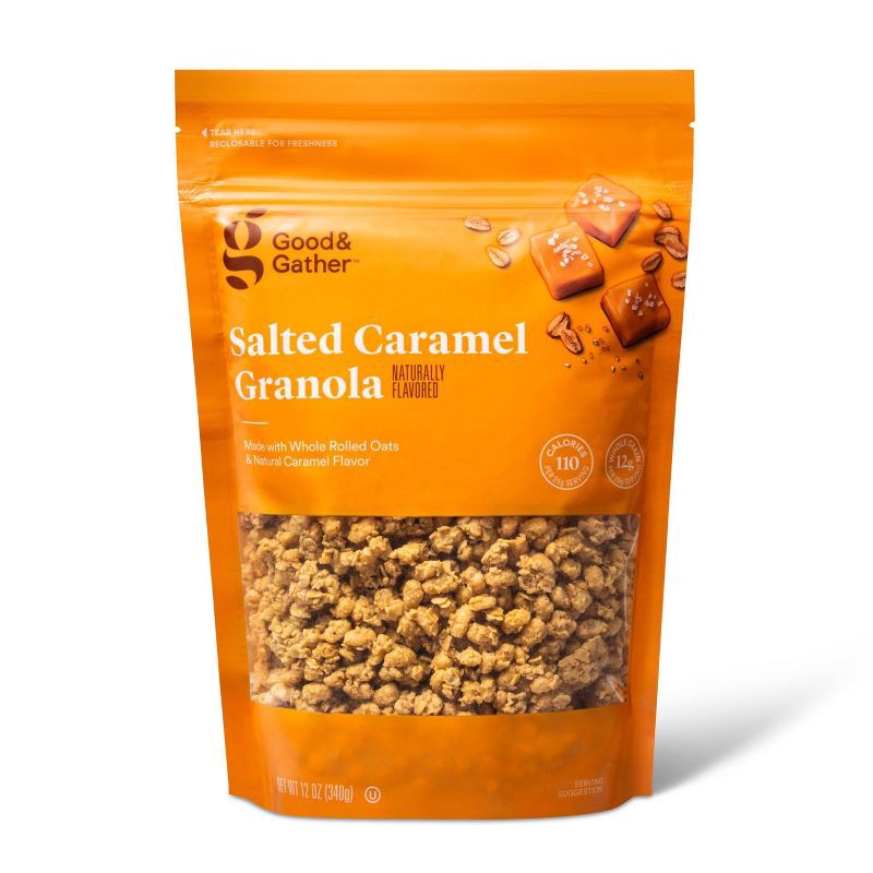 slide 1 of 3, Salted Caramel Naturally Flavored Granola - 12oz - Good & Gather™, 12 oz