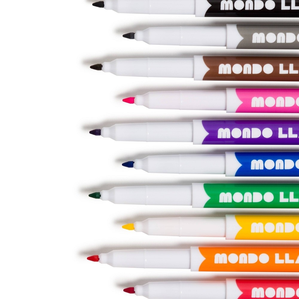slide 6 of 6, 10ct Fine Tip Markers - Mondo Llama, 10 ct