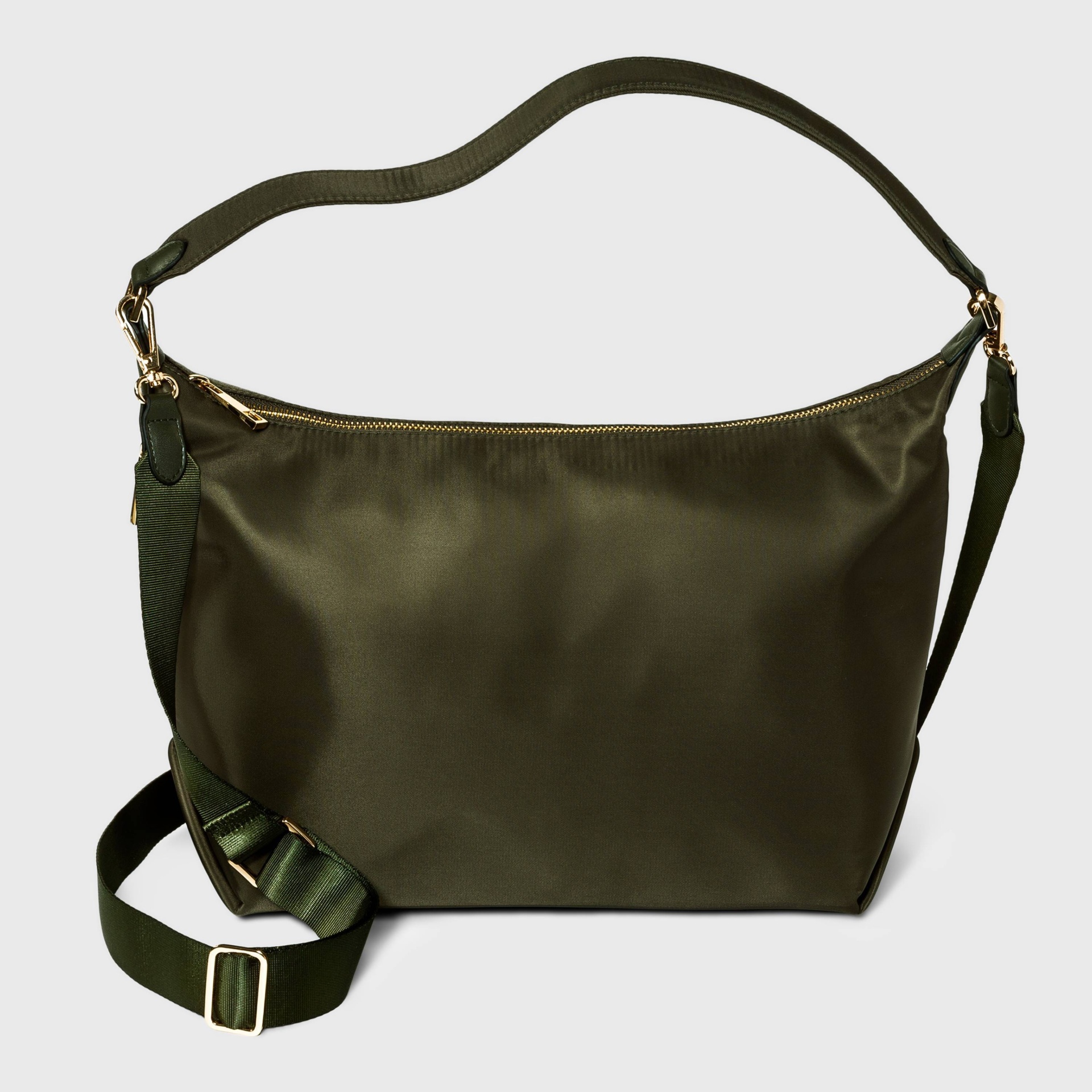 slide 1 of 4, Zip Closure Shoulder Handbag - A New Day Green, 1 ct