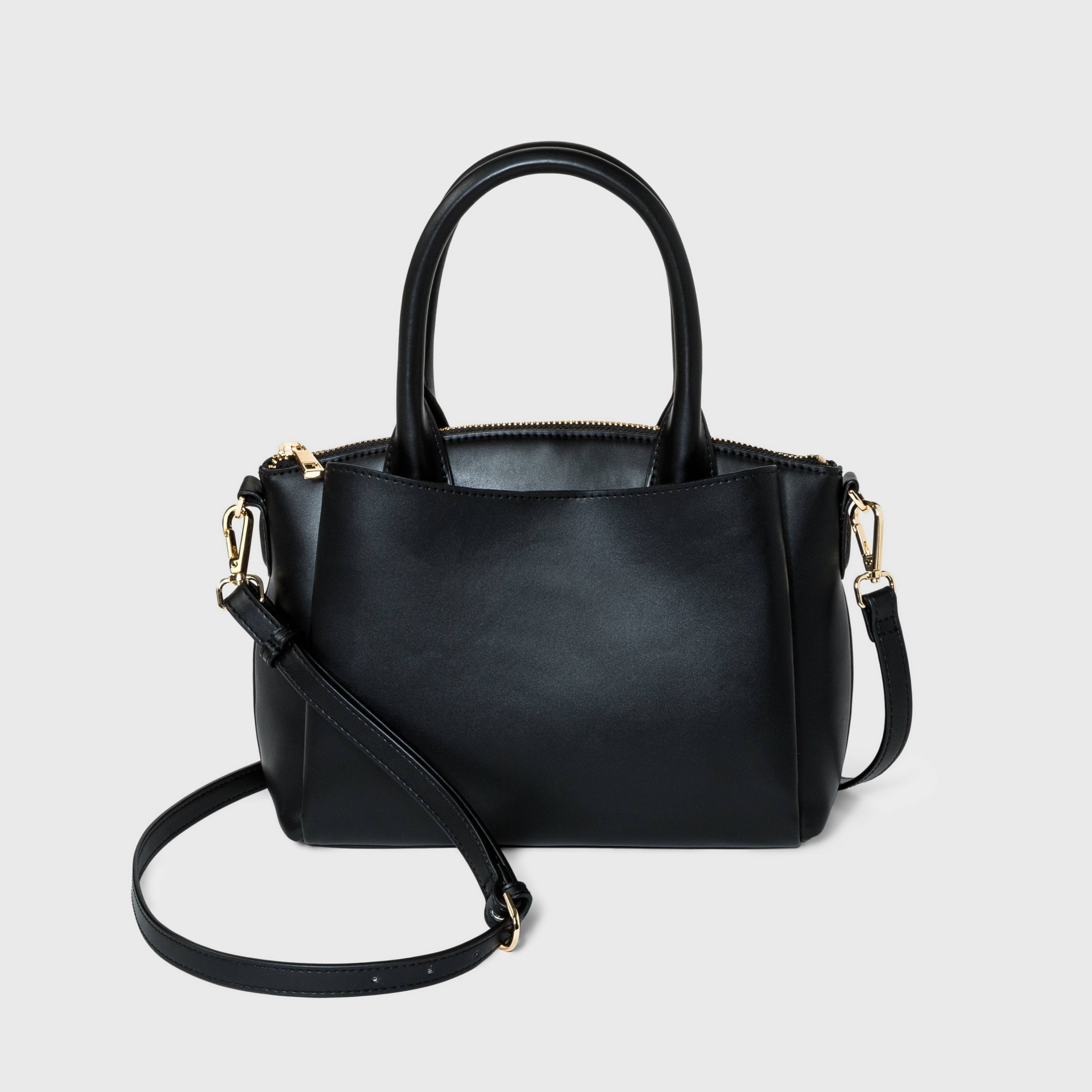 slide 1 of 3, Small Satchel Handbag - A New Day Black, 1 ct