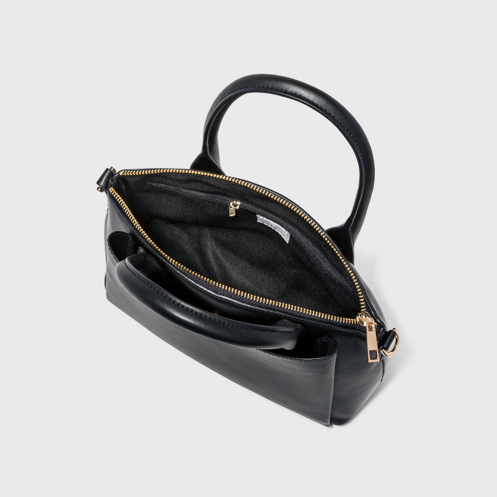 slide 3 of 3, Small Satchel Handbag - A New Day Black, 1 ct