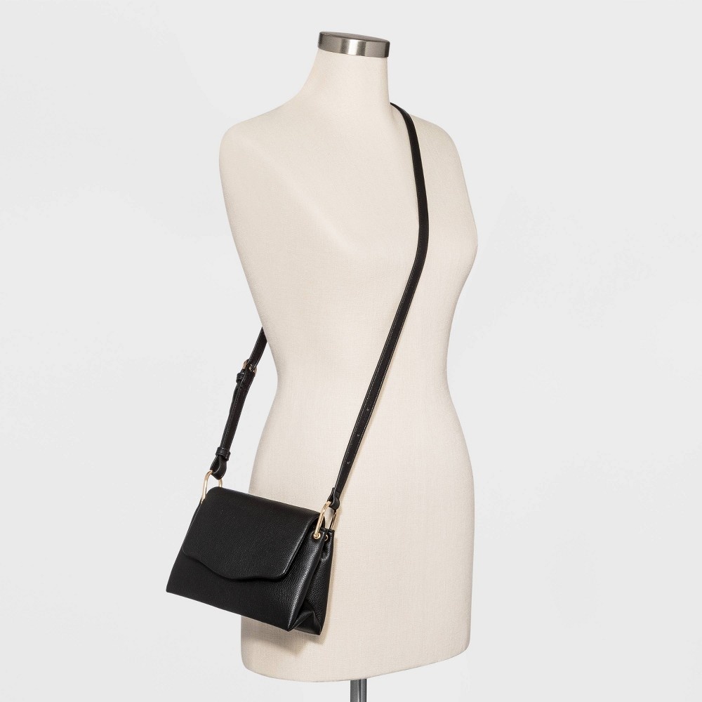 slide 2 of 3, Square Flap Crossbody Bag - A New Day Black, 1 ct