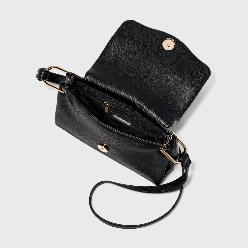 slide 3 of 3, Square Flap Crossbody Bag - A New Day Black, 1 ct