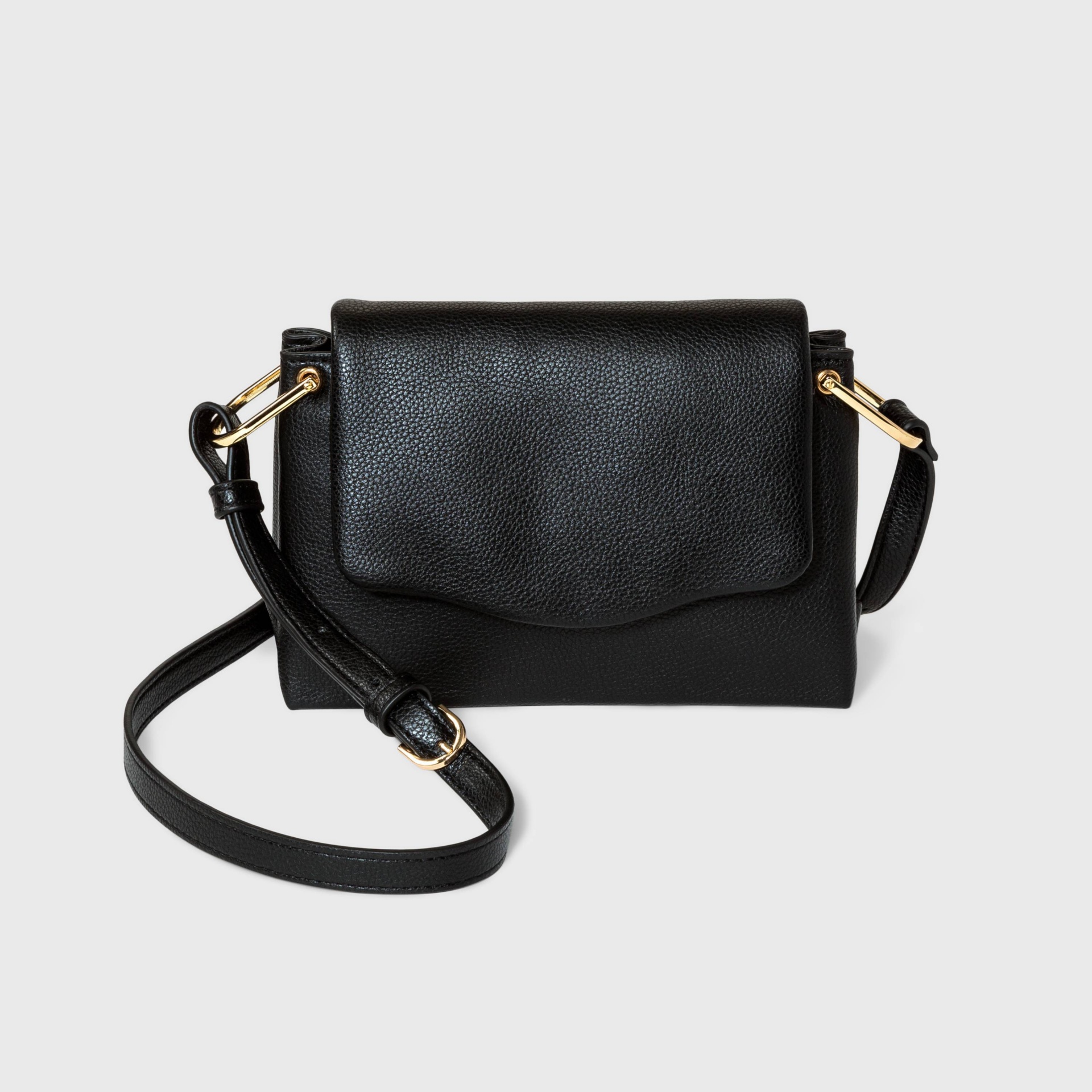 slide 1 of 3, Square Flap Crossbody Bag - A New Day Black, 1 ct