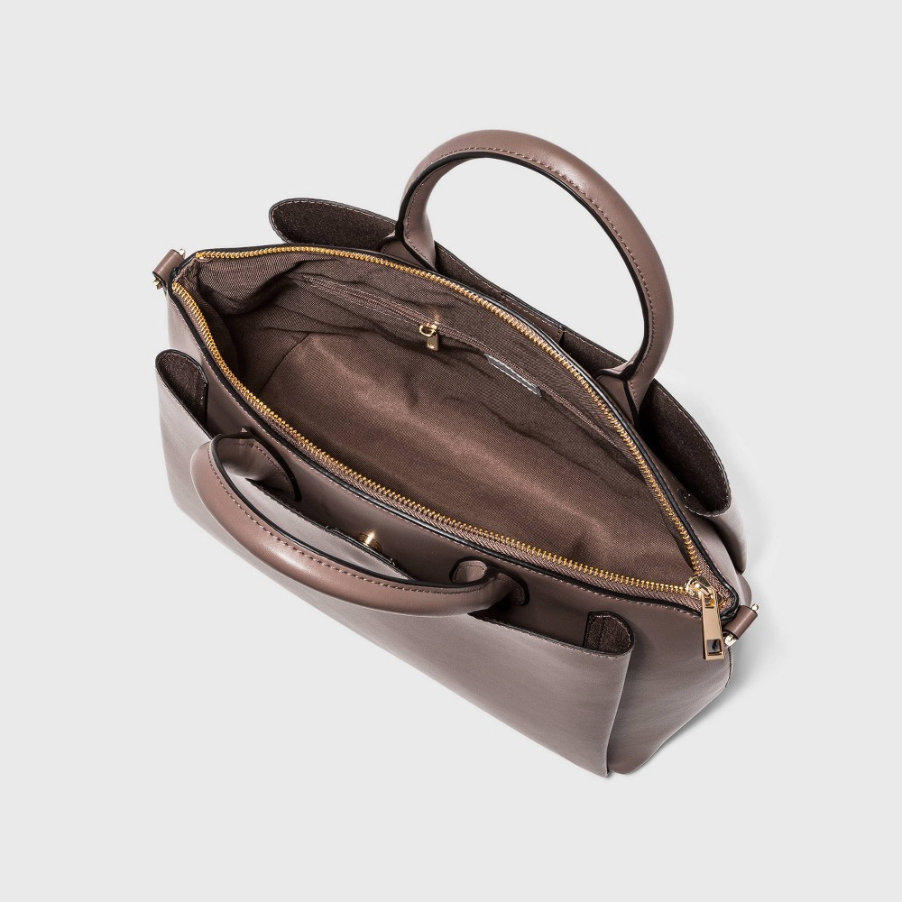 slide 3 of 3, Dome Satchel Handbag - A New Day Dark Taupe, 1 ct