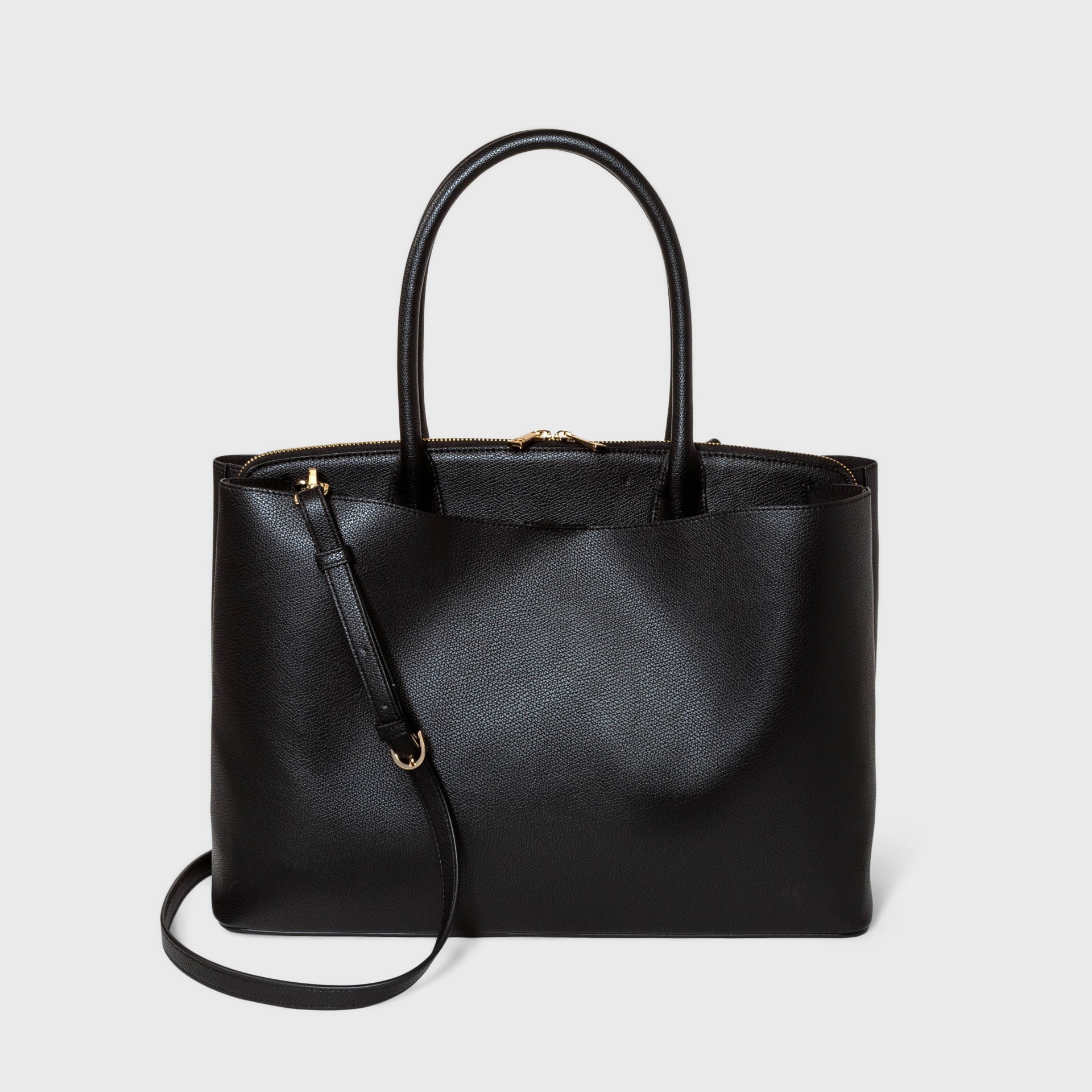 slide 1 of 3, Work Tote Handbag - A New Day Black, 1 ct