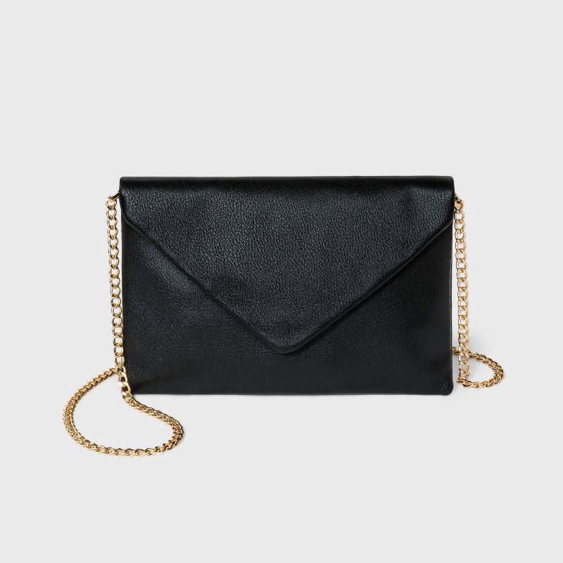 slide 1 of 6, Envelope Clutch - A New Day™ Black, 1 ct