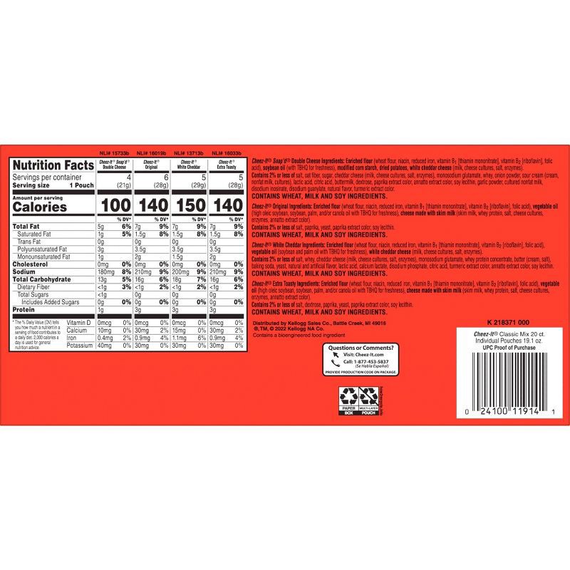 slide 2 of 6, Cheez-It Cheese Crackers Variety Pack - 19.1oz/20ct, 19.1 oz, 20 ct