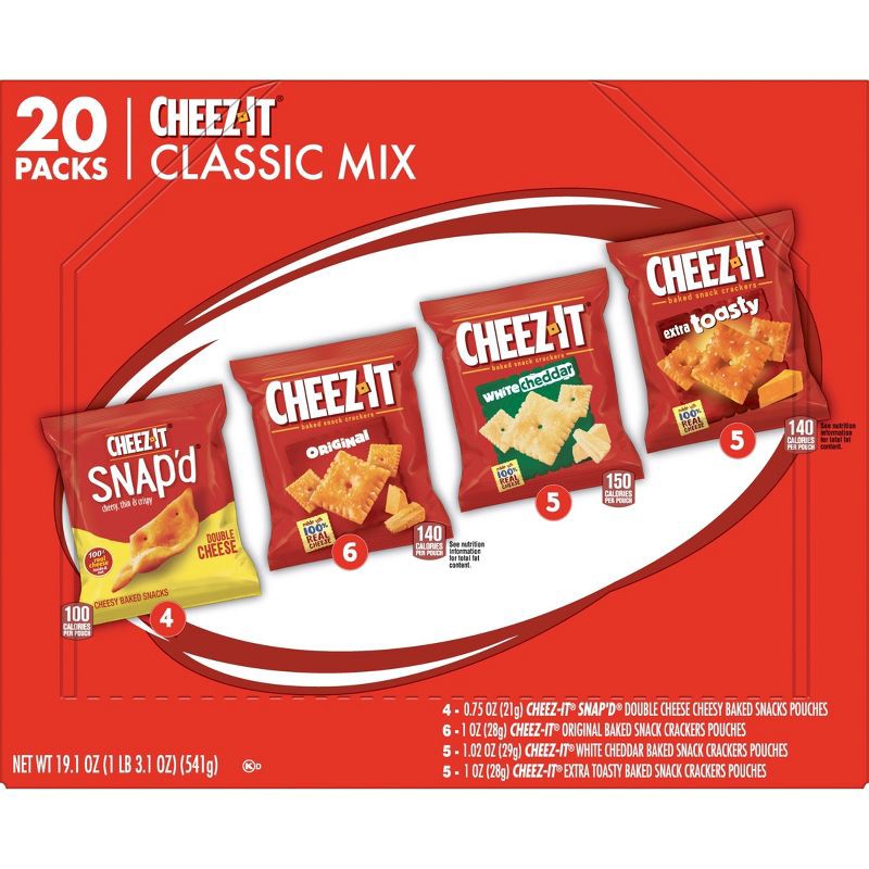 slide 4 of 6, Cheez-It Cheese Crackers Variety Pack - 19.1oz/20ct, 19.1 oz, 20 ct