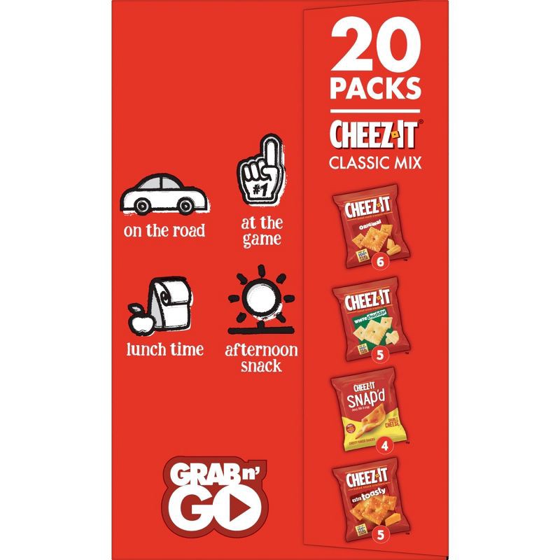 slide 6 of 6, Cheez-It Cheese Crackers Variety Pack - 19.1oz/20ct, 19.1 oz, 20 ct