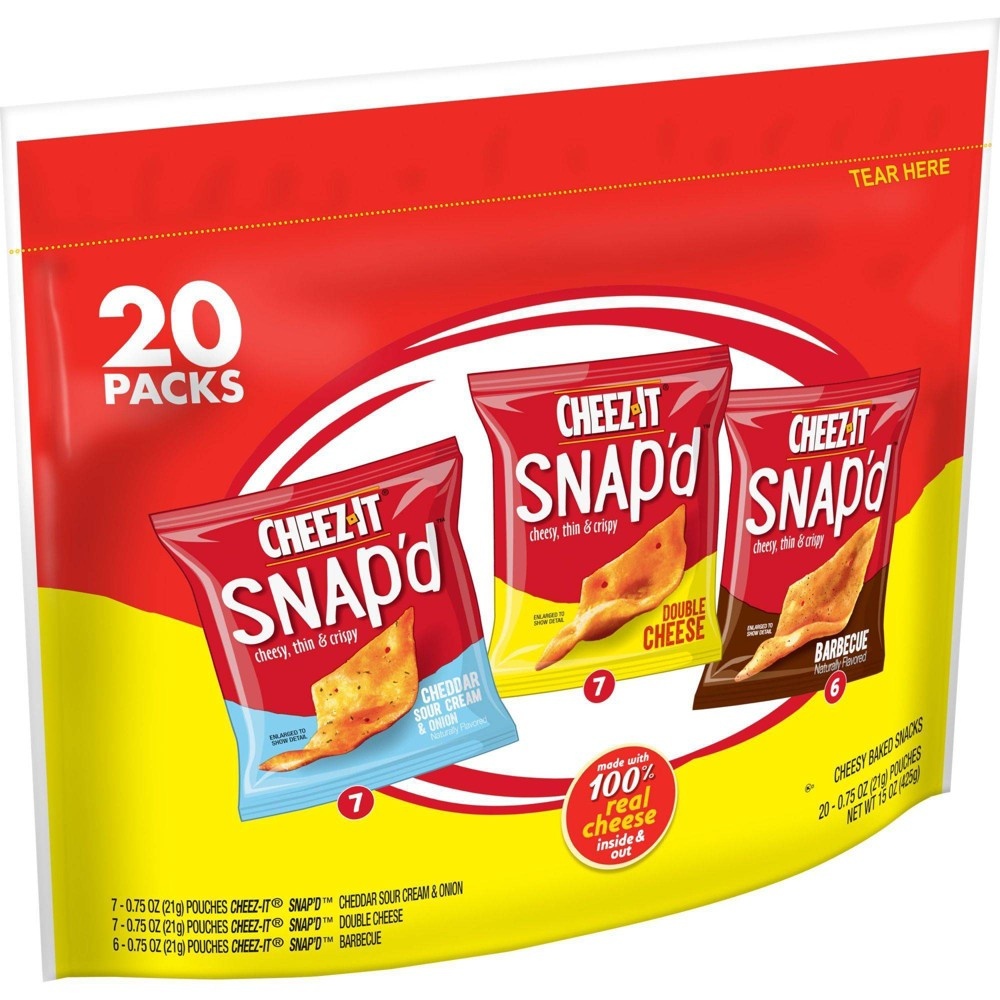 slide 6 of 8, Cheez-It SNAP'D Variety Pack - 15oz/20ct, 15 oz, 20 ct