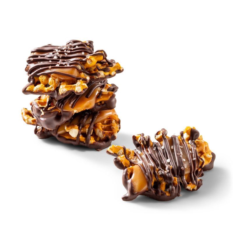 slide 3 of 3, Dark Chocolate, Caramel, Pretzel with Sea Salt Crunchy Clusters Candy - 6.5oz - Favorite Day™, 6.5 oz