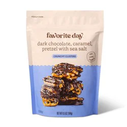 Dark Chocolate, Caramel, Pretzel with Sea Salt Crunchy Clusters Candy - 6.5oz - Favorite Day™